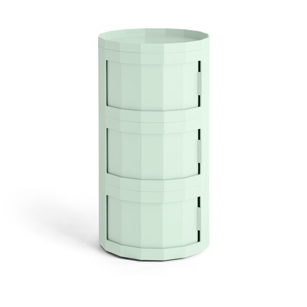 Facet Cabinet 30 incl. feet and castors Three doors Soft mint