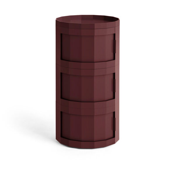 Facet Cabinet 30 incl. feet and castors Three doors Burgundy