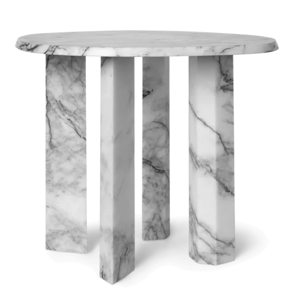 Taula Side Table - White/Charcoal