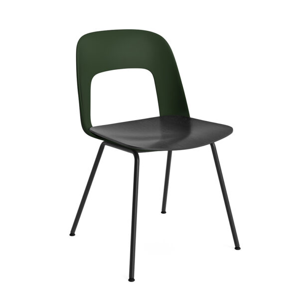 Layout Chair 112 / Black Base / Bottle Green / Black Oak Veneer Seat