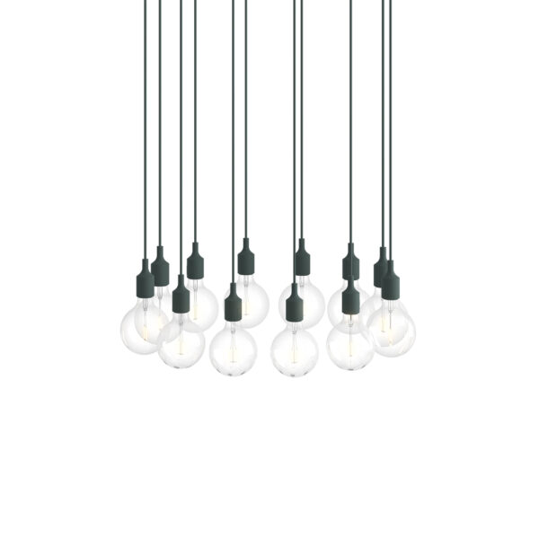 E27 Pendant Cluster / White-Dark Green