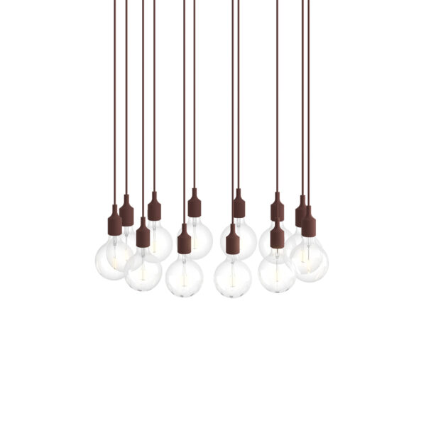 E27 Pendant Cluster / White-Deep Red