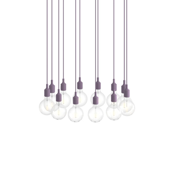E27 Pendant Cluster / White-Dusty Lilac