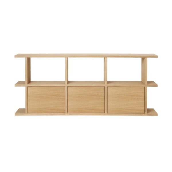 Kona Bookcase / 3x2 / With 3 Cabinet / Natural Oak Veneer