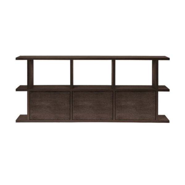 Kona Bookcase / 3x2 / With 3 Cabinet / Dark Stained Oak