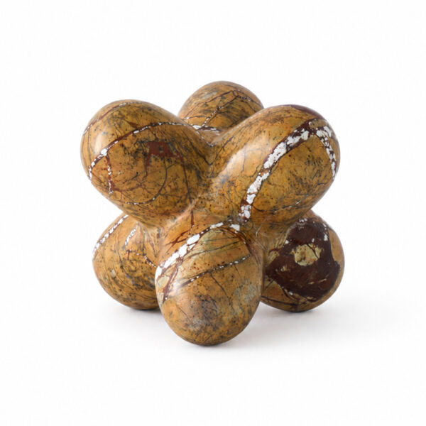 Jack Object / Hand Carved Forest Brown Marble