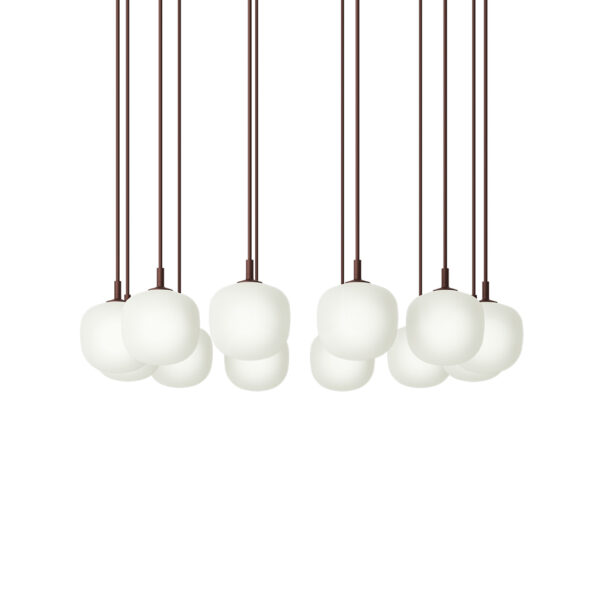 Rime Pendant Cluster / Ø 12 / White-Deep Red
