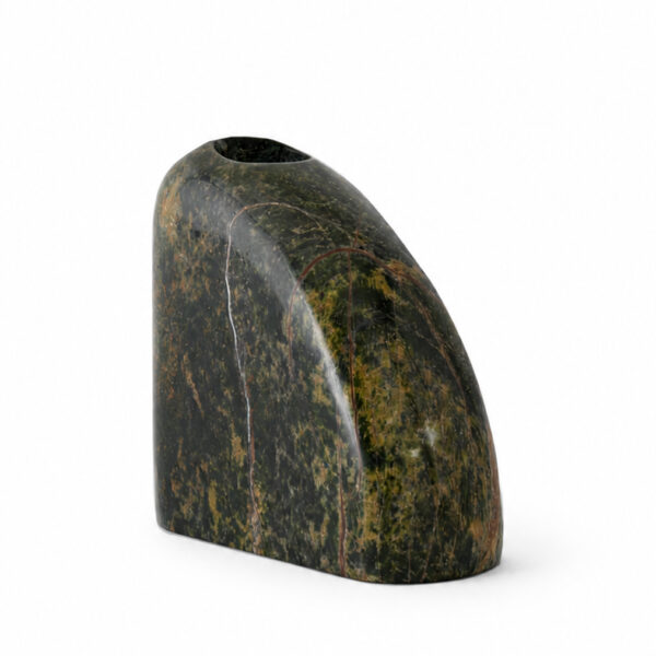 Boulder Stem Vase / Hand Turned Forest Green Marble